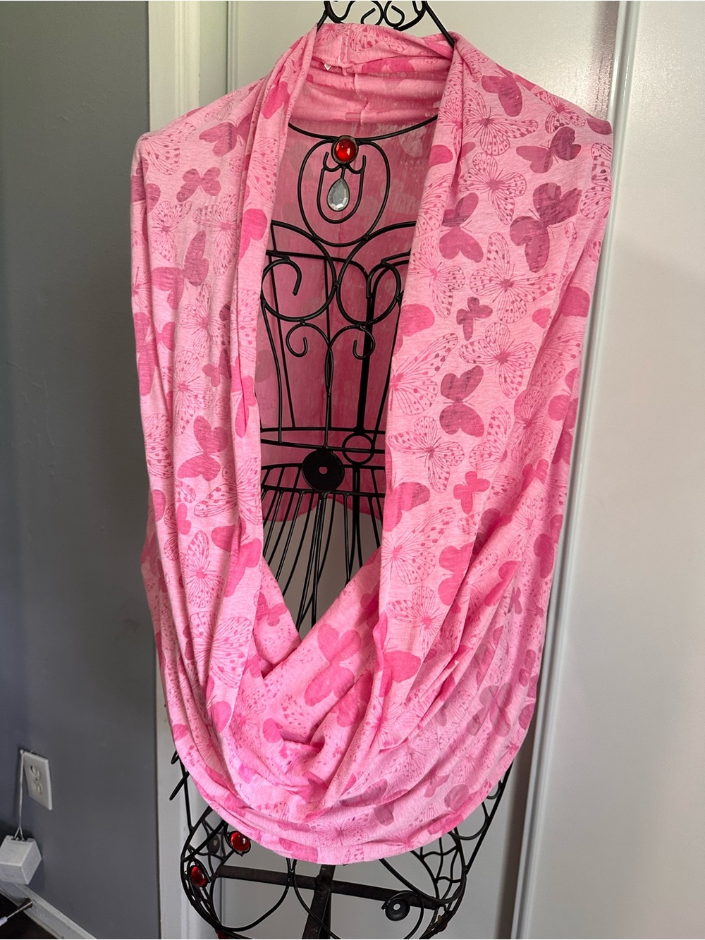 Pink Butterfly Infinity Scarf - Women Accessories